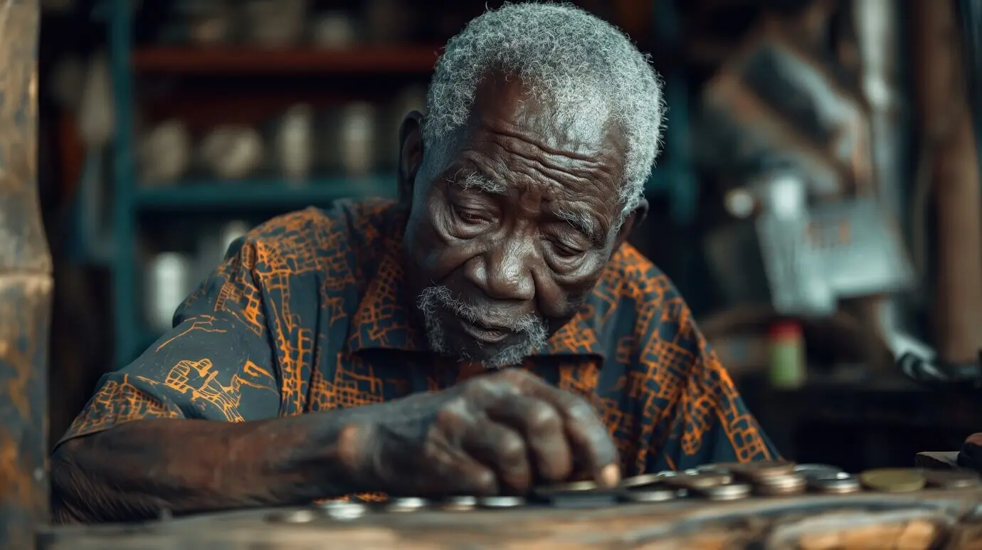 Ansicht eines Mannes, der Geld und Finanzmittel für Wohlstand und Prosperität einsetzt.